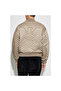 Men's Double-Sided Stand Collar Long Sleeve Beige Coat with Brand Logo on the Back - 3