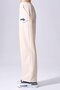 Women's High Waist Woven Fabric Comfortable Casual Cream Pants - 3