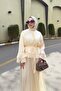 Premium Organza Mue Set with Volan Detail - Ecru - 6