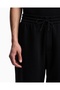 Men's Regular Cut Cotton Black Sweatpants with Elastic Waist and Cuffs - 3