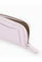Women's Leather Card Holder with Zipper Closure and Card Compartments in Lilac Color - 3