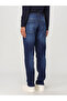 Men's Slim Fit Stoned Denim Regular Leg Navy Blue Jeans - 2