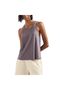 Women's Regular Cut Halter Neck Woven Fabric Anthracite T-Shirt