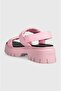 Women's Logo-Embossed Flat Sole Comfortable Daily Use Pink Sandals - 3