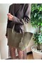 Women's Begonia Model Suede Double Handle Shoulder Bag - 3