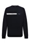 Men's Brand Logo Detailed Regular Fit Long Sleeve Navy Blue Sweatshirt - 3