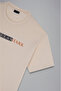 Men's Brand Logo Cotton Regular Fit Casual Beige T-Shirt - 5