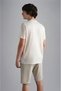 Men's Brand Logo Cotton Regular Fit Casual Beige T-Shirt - 3