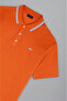 Men's Cotton Polo Collar Button Closure Short Sleeve Orange Polo Collar T-Shirt - 6
