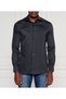 Men's Woven Shirt Collar Long Sleeve Casual Black Shirt - 3