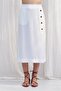 Women's High Waist Button Detailed Slit White Skirt - 2