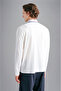 Men's Polo Collar Long Sleeve Casual White Polo Collar T-Shirt - 2