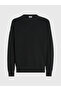 Men's Cotton Brand Logo Round Neck Black Sweatshirt - 5