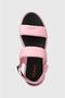 Women's Logo-Embossed Flat Sole Comfortable Daily Use Pink Sandals - 4