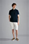 Men's Cotton Polo Collar Button Closure Short Sleeve Blue Polo Collar T-Shirt - 6