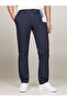 Men's Woven Fabric Regular Waist Straight Model Navy Blue Trousers