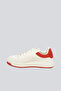 Men's 100% Leather Brand Logo Red Sneaker - 5