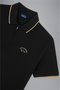 Men's Cotton Polo Collar Button Closure Short Sleeve Black Polo Collar T-Shirt - 4