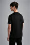 Men's Brand Logo Cotton Regular Fit Casual Black T-Shirt - 2