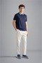 Men's Brand Logo Polo Collar Organic Cotton Navy Blue Polo Collar T-Shirt - 2