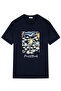 Men's Brand Logo Cotton Regular Fit Casual Blue T-Shirt - 5