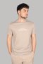 Men's Brand Logo Organic Cotton Short Sleeve Beige T-Shirt