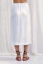 Women's High Waist Button Detailed Slit White Skirt - 3