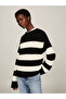 Women's Logo Round Neck Long Sleeve Casual Black-White Sweater