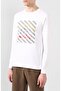 Men's Brand Logo Detailed Regular Fit Long Sleeve White T-Shirt