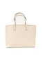 Women's Large Internal Volume Stitched Brand Logo Detailed Beige Shoulder Bag