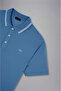 Men's Cotton Polo Collar Button Closure Short Sleeve Light Blue Polo Collar T-Shirt - 6