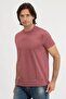Men's Patterned Round Neck Short Sleeve Red T-Shirt - 5