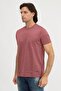 Men's Patterned Round Neck Short Sleeve Red T-Shirt - 2