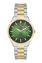 Sapphire Glass Classic Silver - Gold - Green Men's Wristwatch Nc08-29420737-Cnm