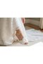 Dowry-Engagement-Henna-Wedding Open Slippers Evening Dress with Rhinestone Buckle and Feather Band - 2