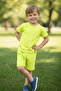 Children's Set 3-Piece Set - Wooden Buttoned Summer Black Neon Cobalt Blue Girls Boys Unisex Top and Bottom Set - 6