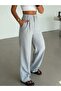 Linen Trousers with Elastic Waist at the Back - Gray - 4