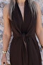 Coffee Low-Cut Zippered Jumpsuit - 3