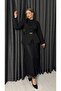 Imported K Crepe D Lace Fabric K Belt I D Mock Neck a Lined Jacket Skirt Special Design Top and Bottom Set - 6
