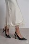 Black Matte Wrinkled Leather Patterned Belt Detail Pointed Toe Women's Heeled Shoes - 2