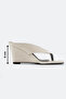 Women's Beige Wedge Heel Slippers Flip Flops Platform Summer Stylish Model Eliza - 2