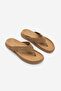 Women's Genuine Leather Flip-Flops Casual Slippers Tarkin Camel Suede - 5