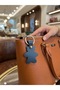 Teddy Bear Keychain, Leather, Handcrafted, Genuine, "Savior Gift" & Bag Charm - 3