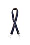 Polyester Column Bag - 120X3 Cm, Dark Blue Color, Beige Stripe and Silver Metal