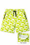 Men's Swim Shorts with Zipper Pockets and Mesh Lining, Quick Dry Premium - Yellow - 2