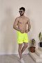 Men's Swim Shorts with Zipper Pockets and Mesh Lining - Neon Green - 3