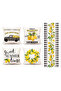 Hello Sunshine Lemon Themed Black Striped Decorative 4-Piece Throw Pillow Cover and Runner Set - 3