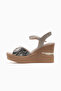 Women's Leather Wedge Heel Daily Sandals 26Y D26Ys-5390 Cream - 2