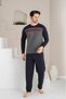 Cotton Combed Quality Long Sleeve Men's Pajama Set - 2