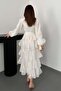 Volant striped layered dress - 5